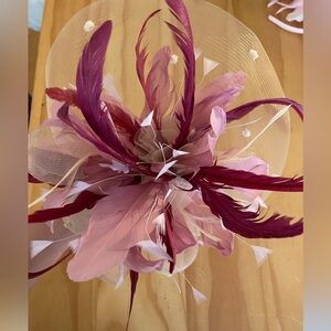 Elegant Pink and Cream Feather Fascinator